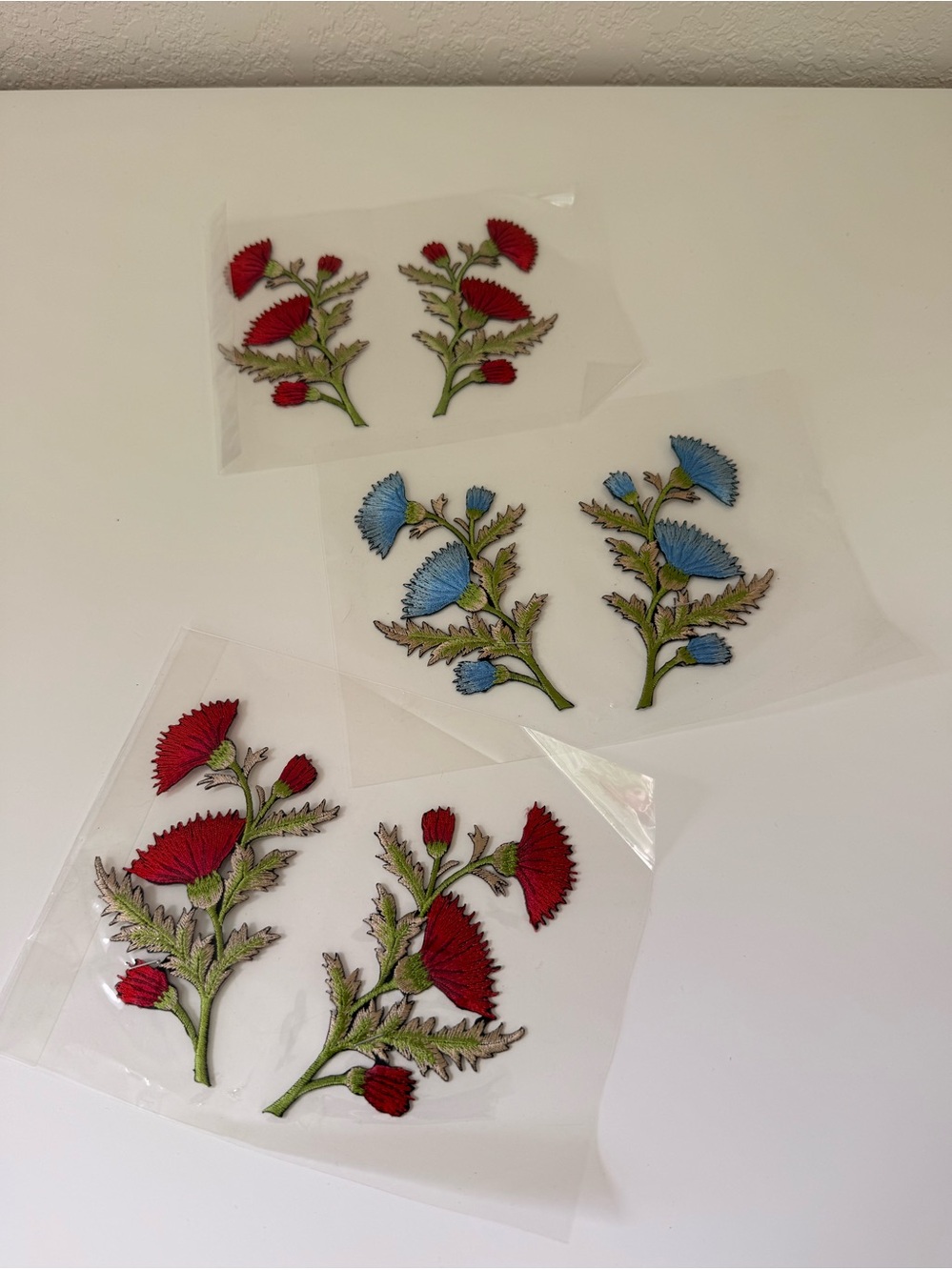 Bundle of embroidered floral patches